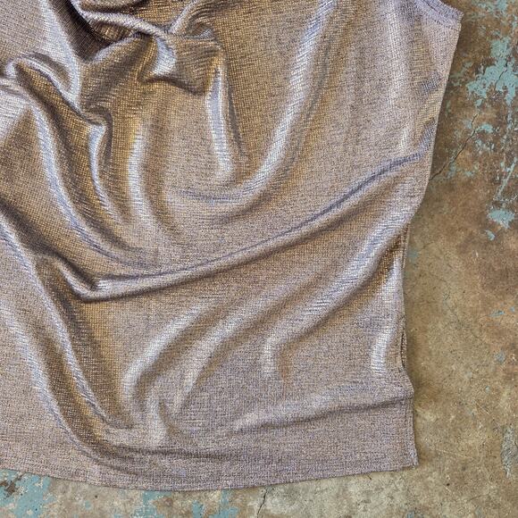 Brochu Walker The Nova Top Size S Bronze Liquid Metallic Cowl Neck Sleeveless - Picture 5 of 12